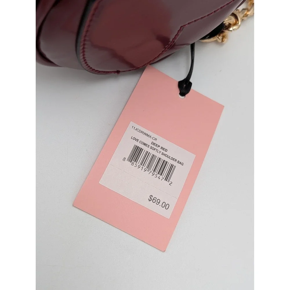 Juicy Couture Shoulder Bag Women OS Deep Red Love Comes Softly Barrel Charms New